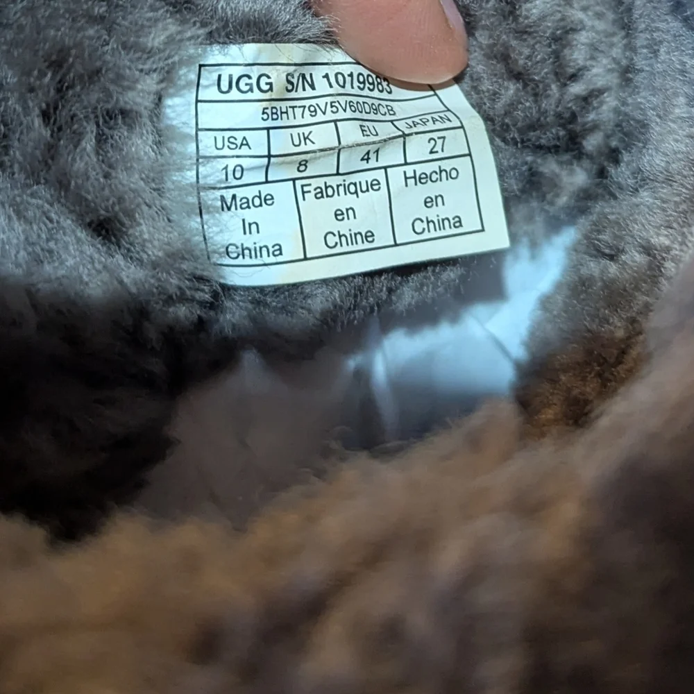 UGG Grey Daelynn Boots Shearling Suede Size 10